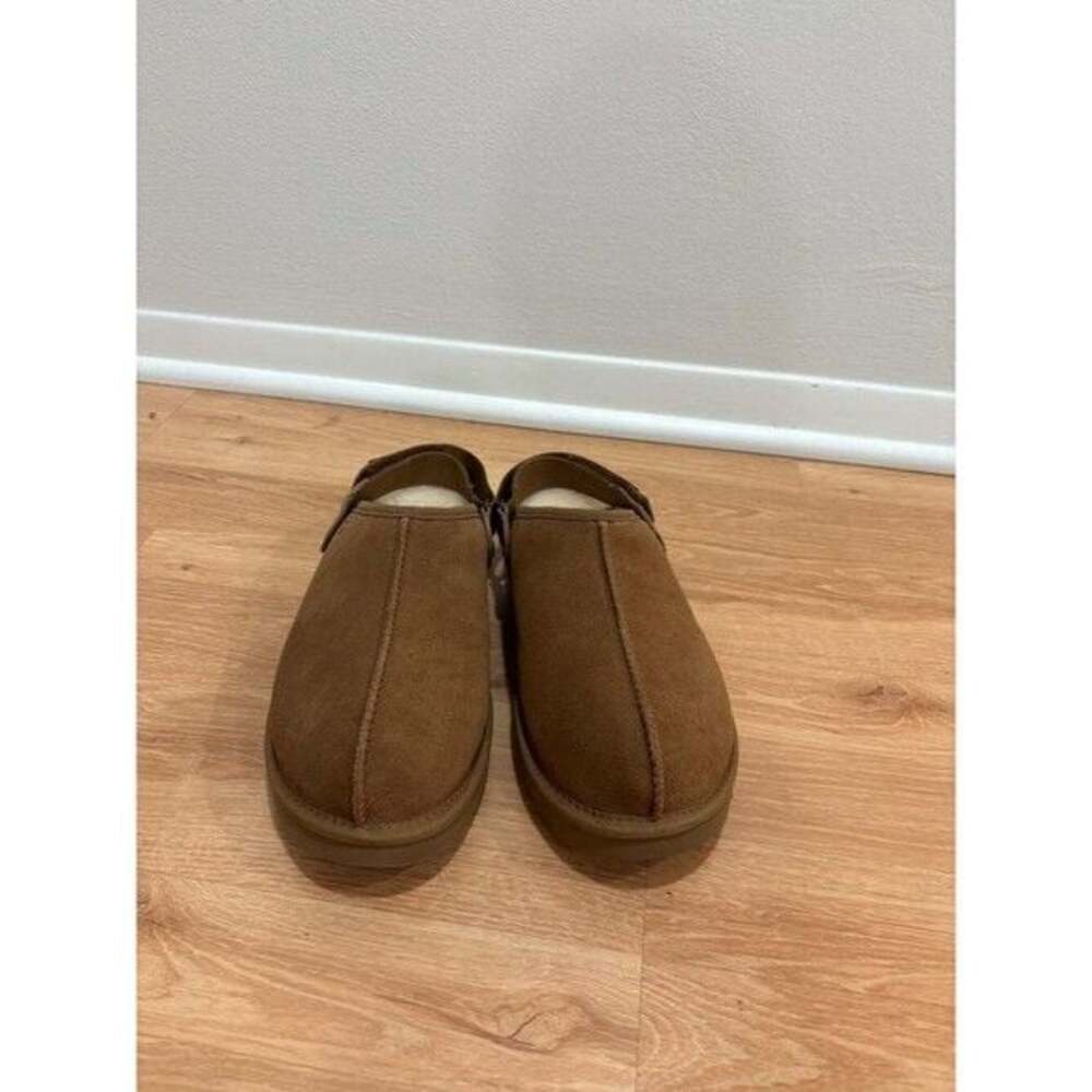 UGG Women's Lanah Clog Suede Platforms in Chestnut - Picture 4 of 6